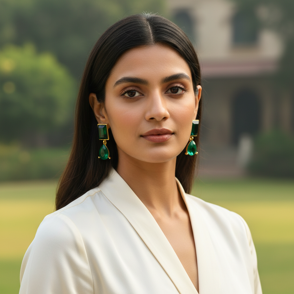 Emerald Royale - Swarovski Crystal Drop Earrings (18K Gold Finish)