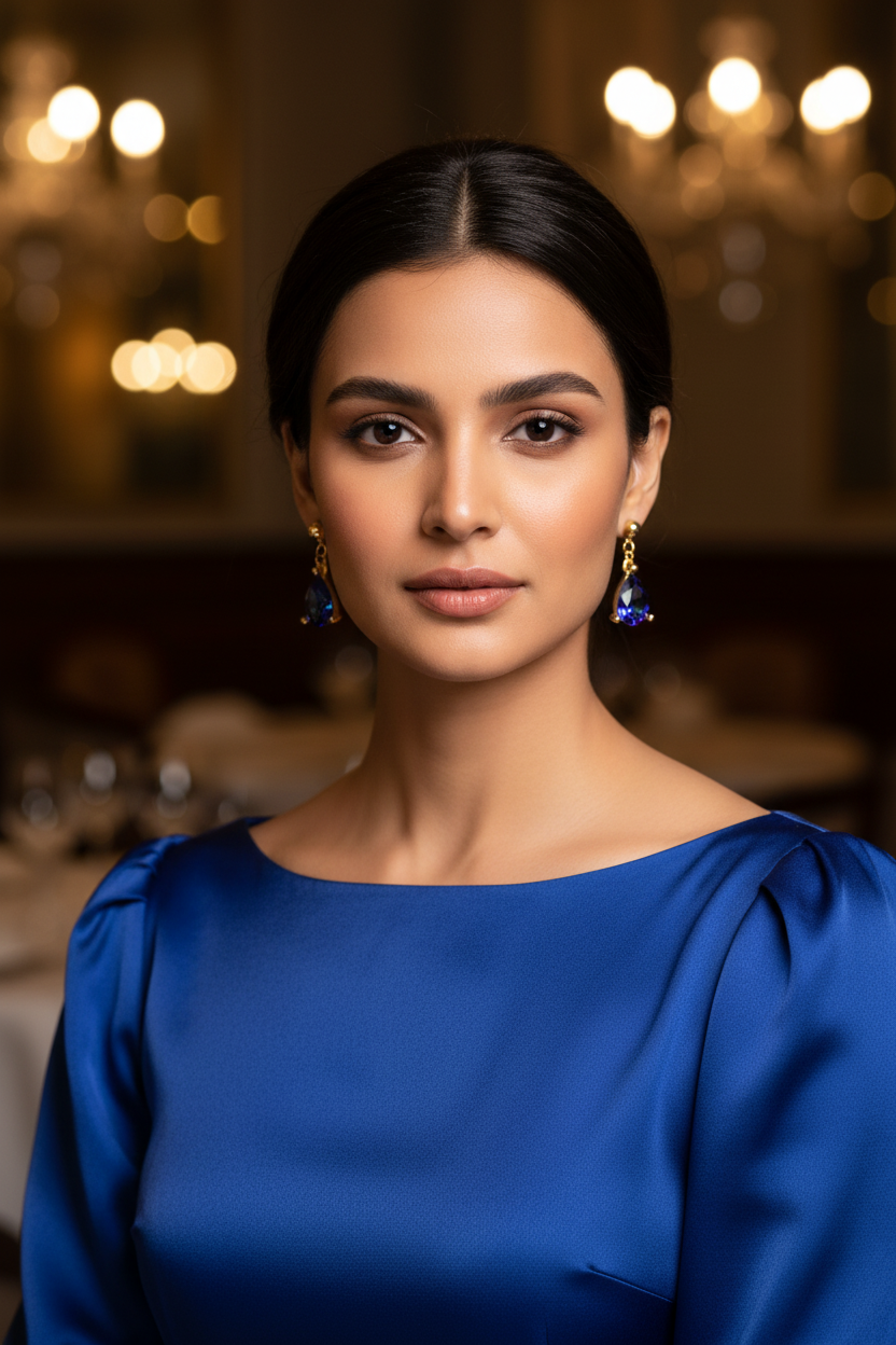 Midnight Muse - Swarovski Crystal Drop Earrings (18K Gold Finish)