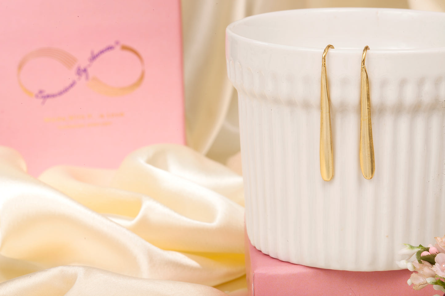 Sleek Gold Raindrop Dangles (18K Gold Finish)