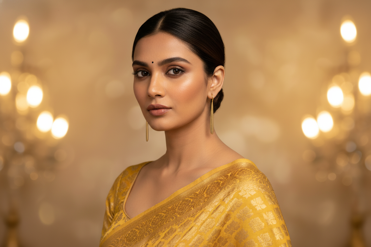 Sleek Gold Raindrop Dangles (18K Gold Finish)