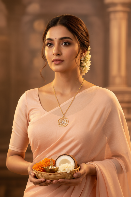 Radiant Eye Pendant Necklace (18K Gold Finish)