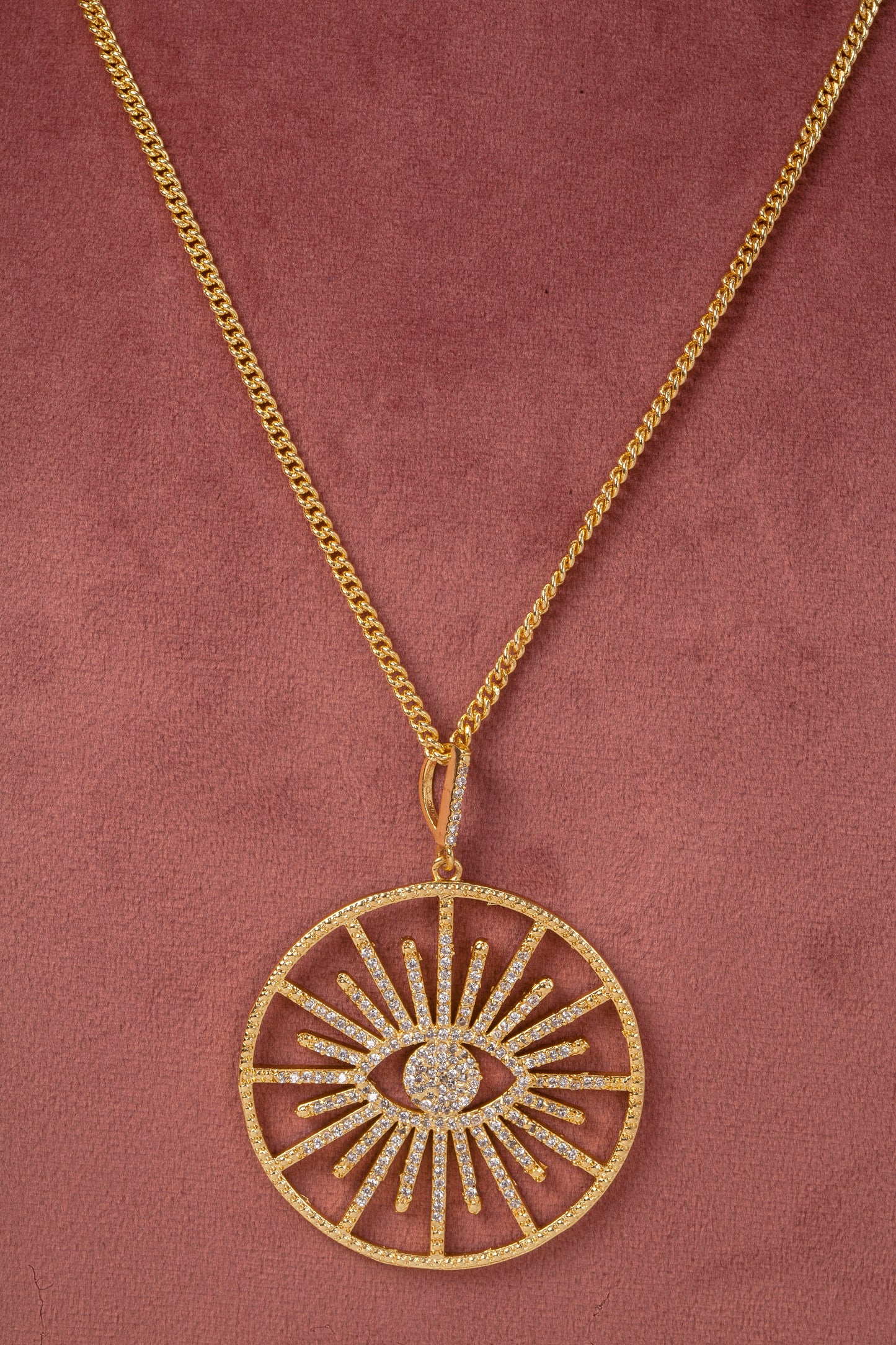 Radiant Eye Pendant Necklace (18K Gold Finish)
