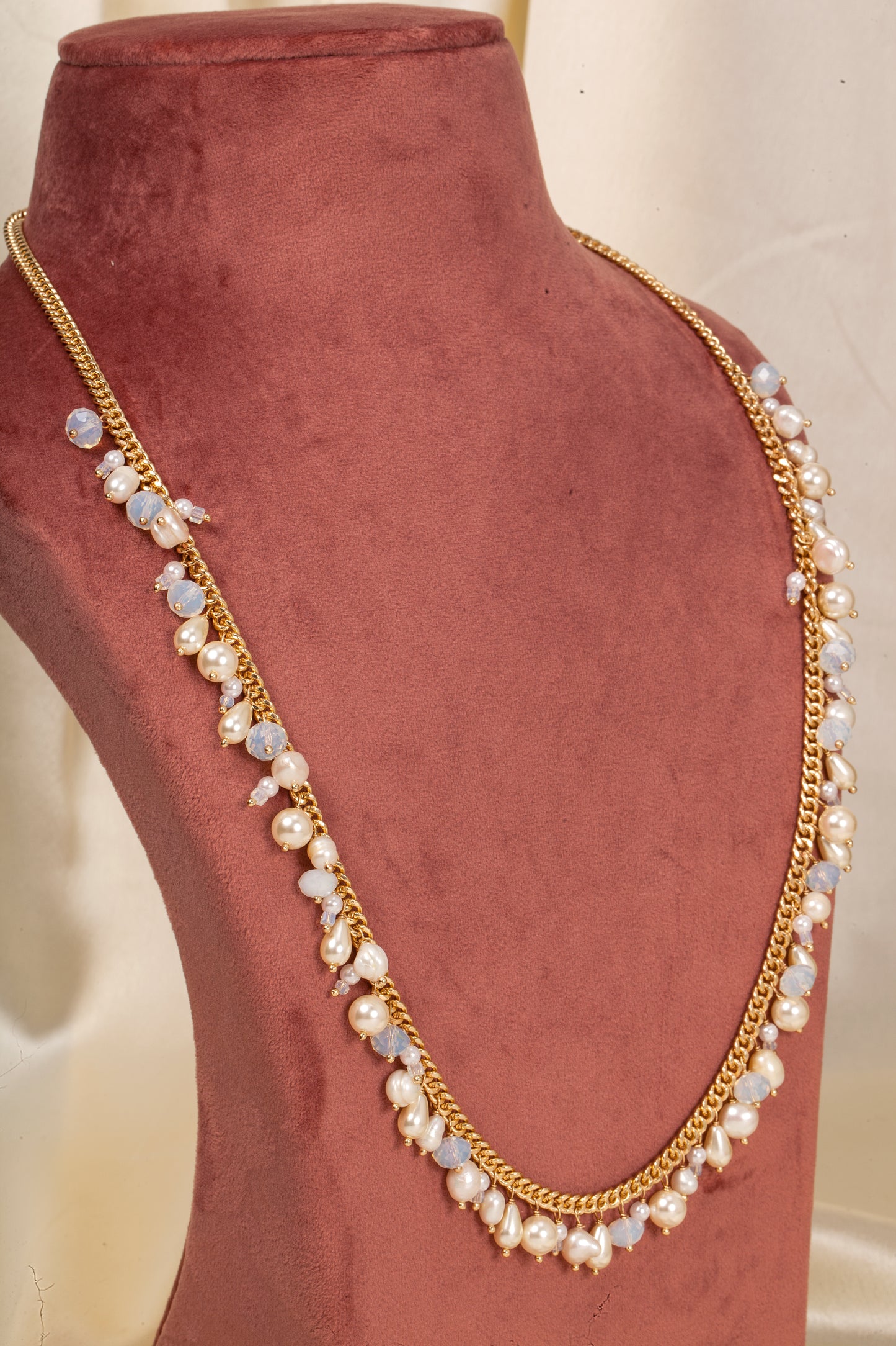 Lustre Cascade Swarovski Pearl Necklace