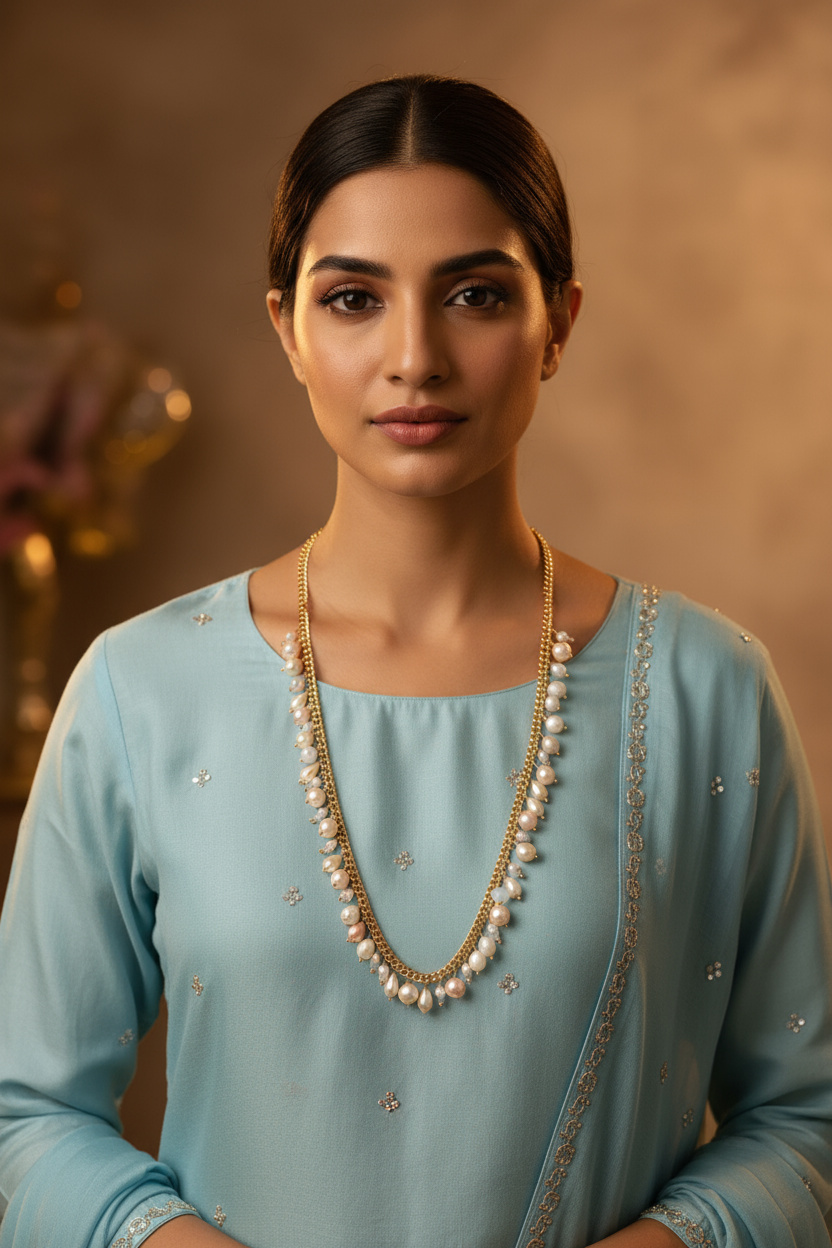 Lustre Cascade Swarovski Pearl Necklace