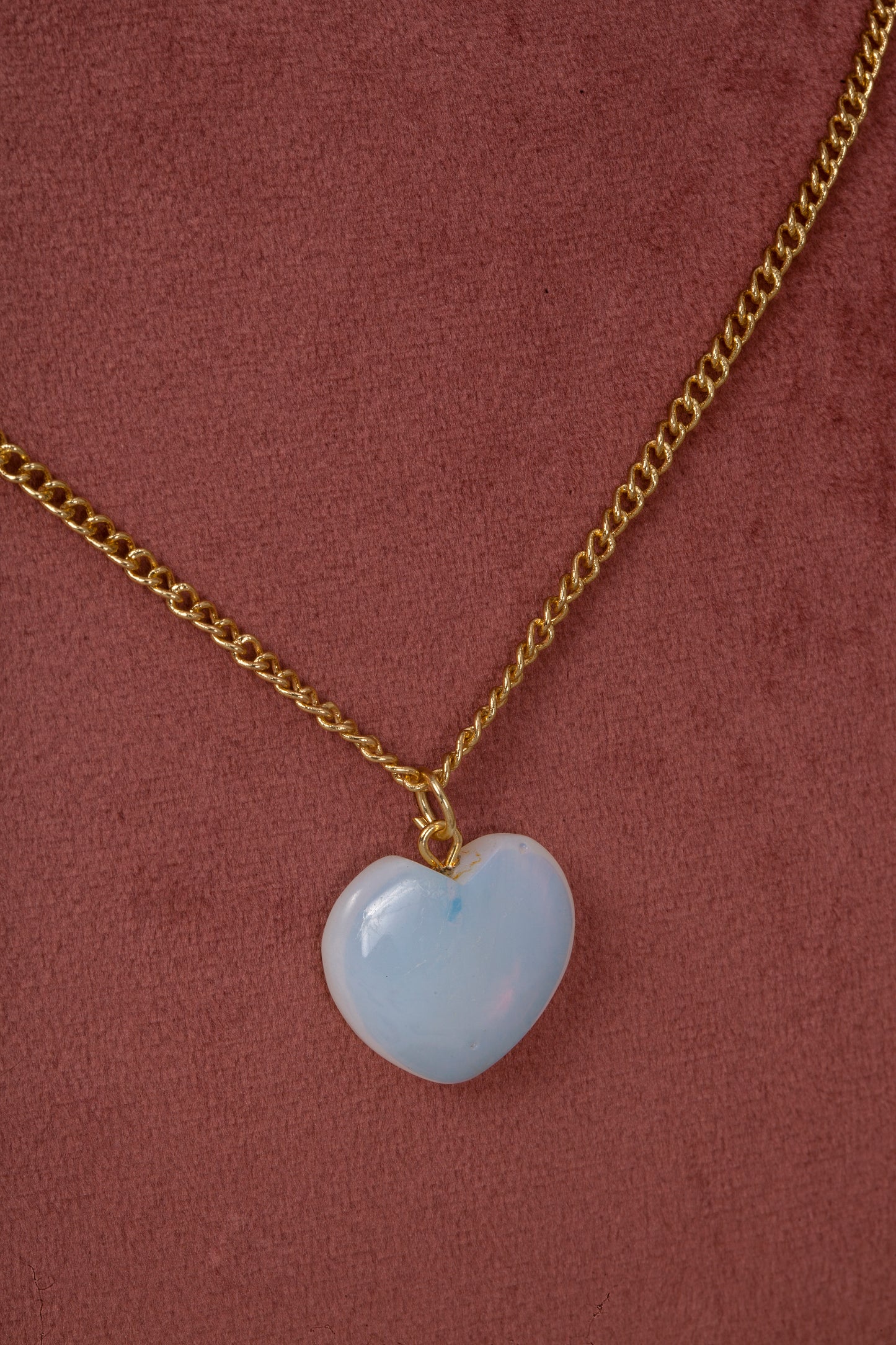 White Heart of Gold Necklace