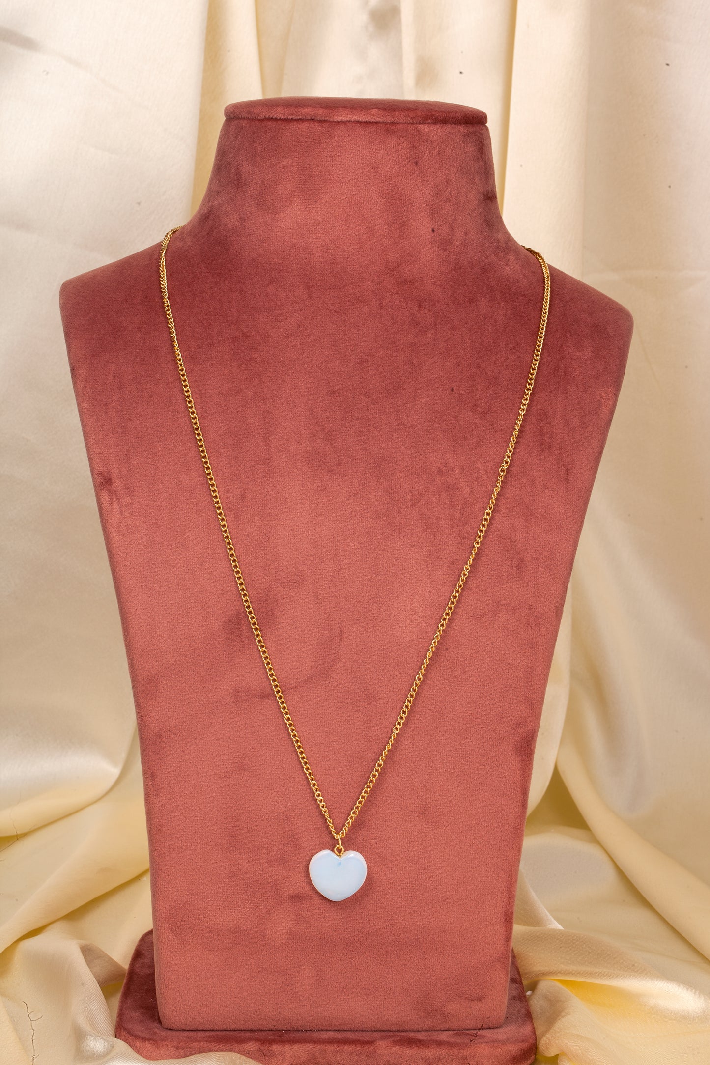White Heart of Gold Necklace
