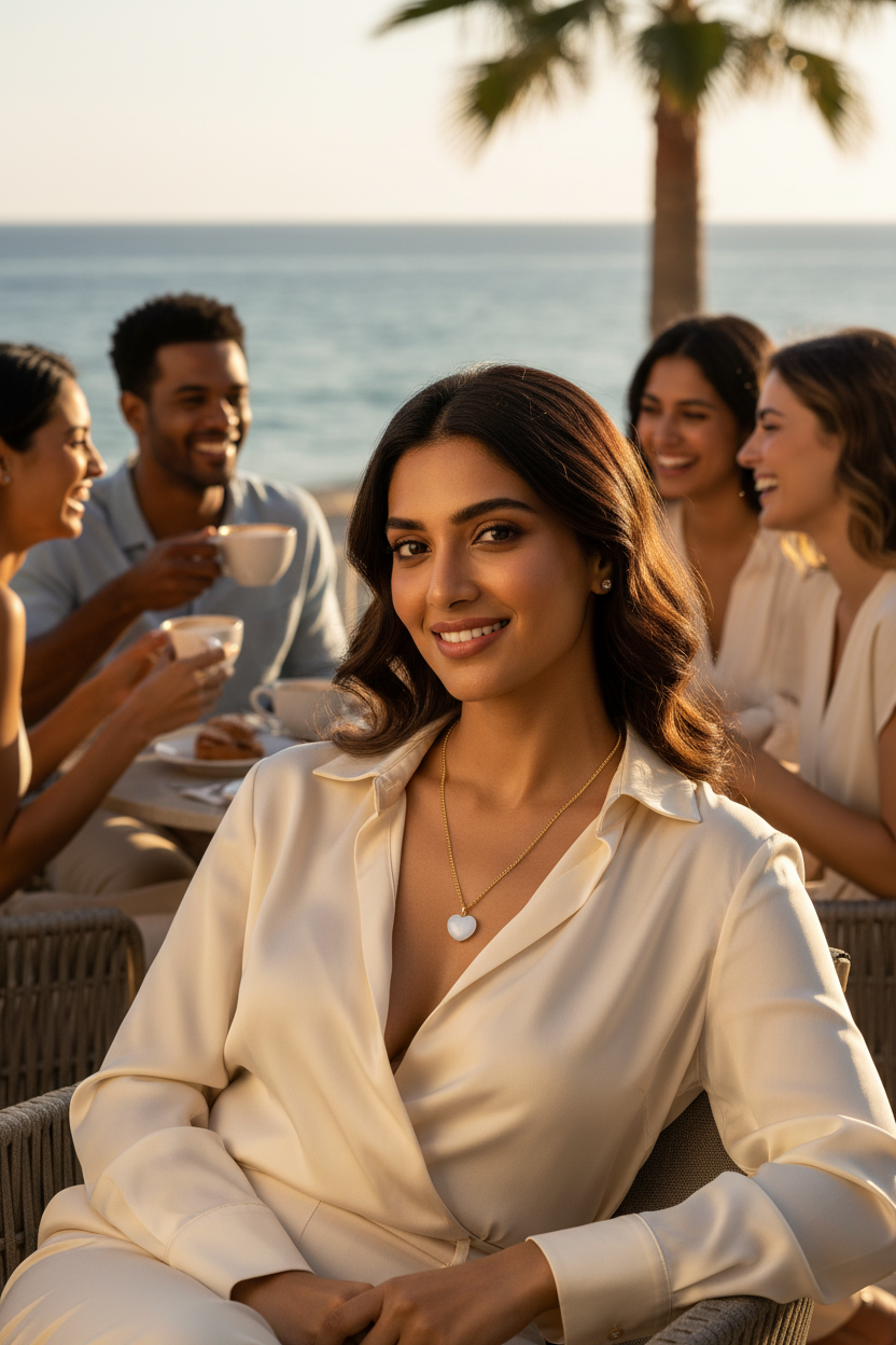 White Heart of Gold Necklace