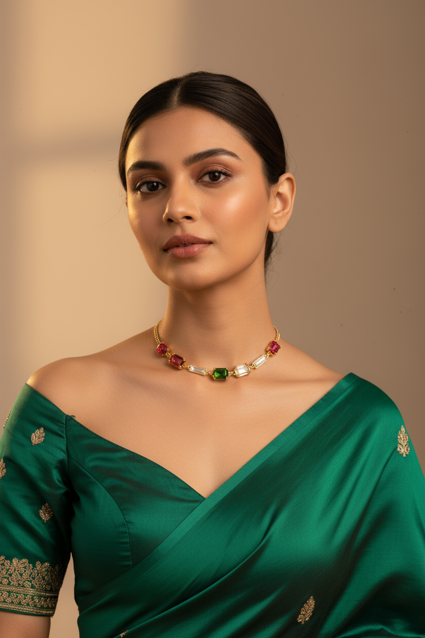 Jewel Symphony Swarovski Necklace (18K Gold Finish)