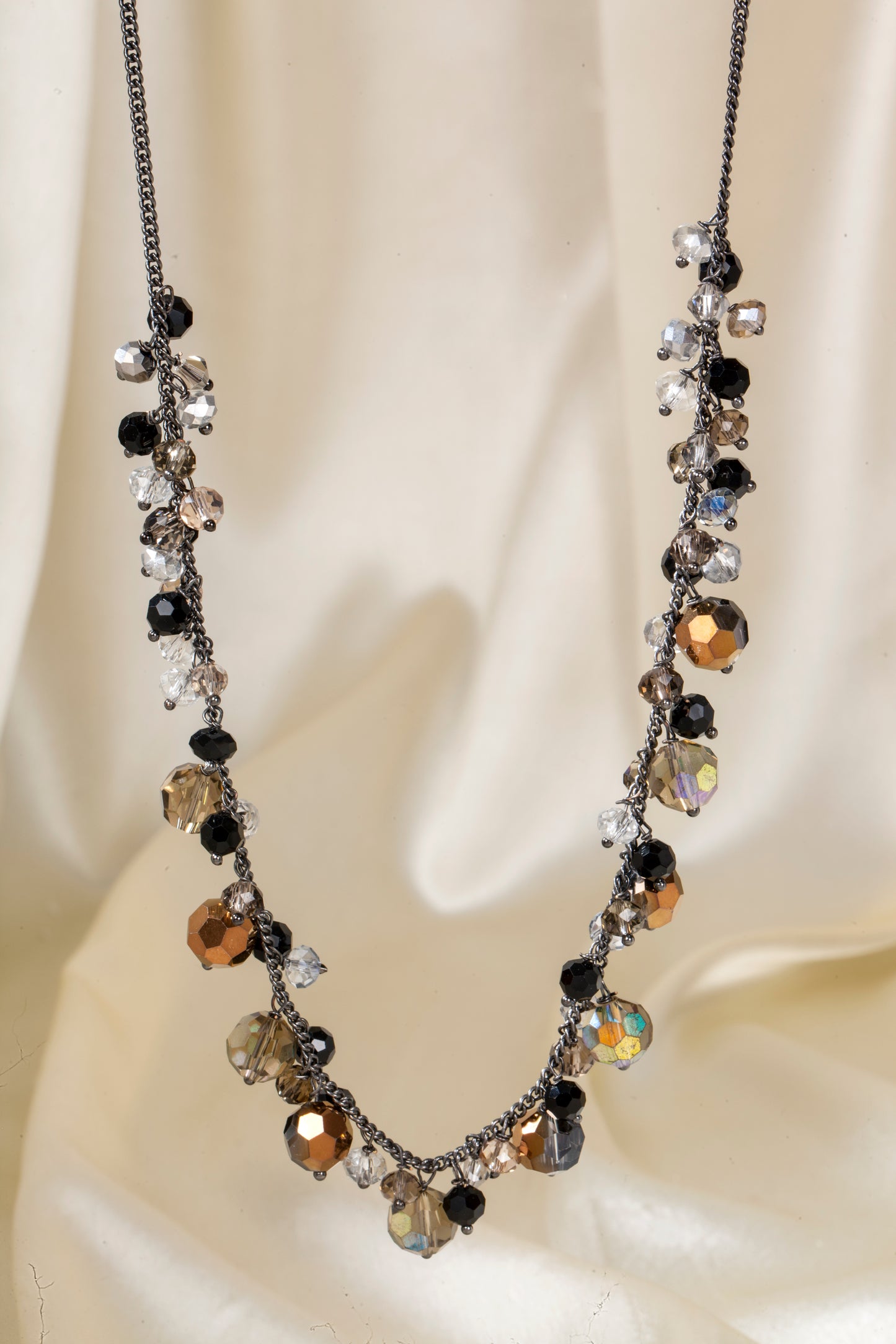 Midnight Flicker - Facetted Bead Necklace