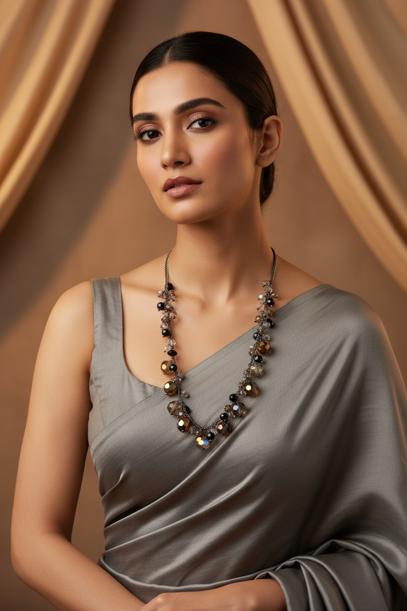 Midnight Flicker - Facetted Bead Necklace