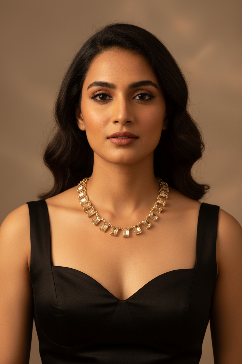 Golden Aura Swarovski Collar Necklace