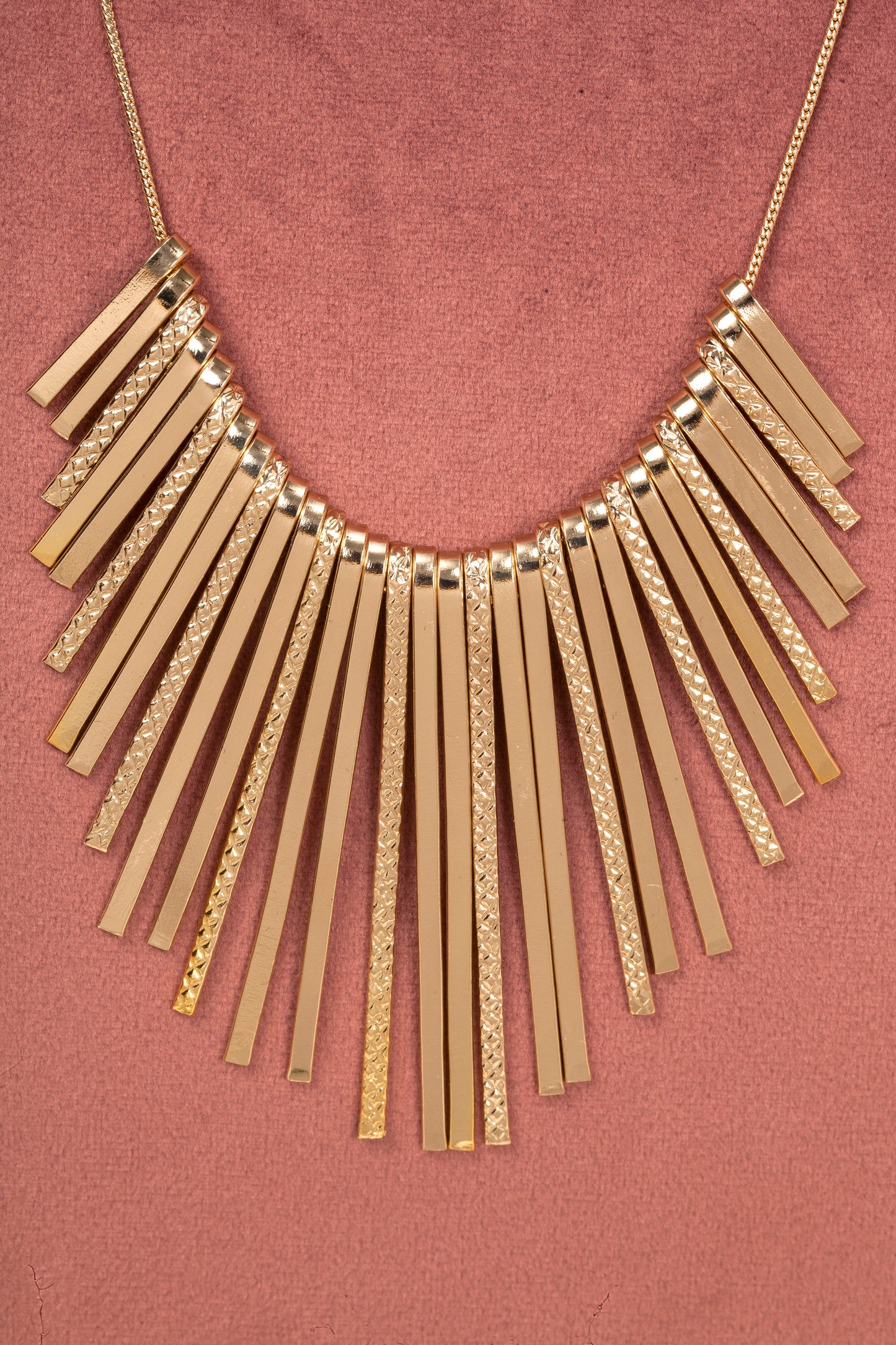Golden Radiance Fringe Collar Necklace