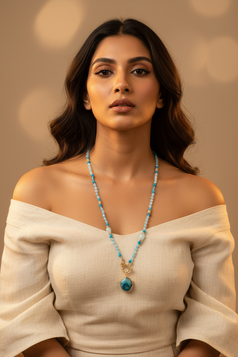 Ocean Spirit Semi-Precious Pendant Necklace