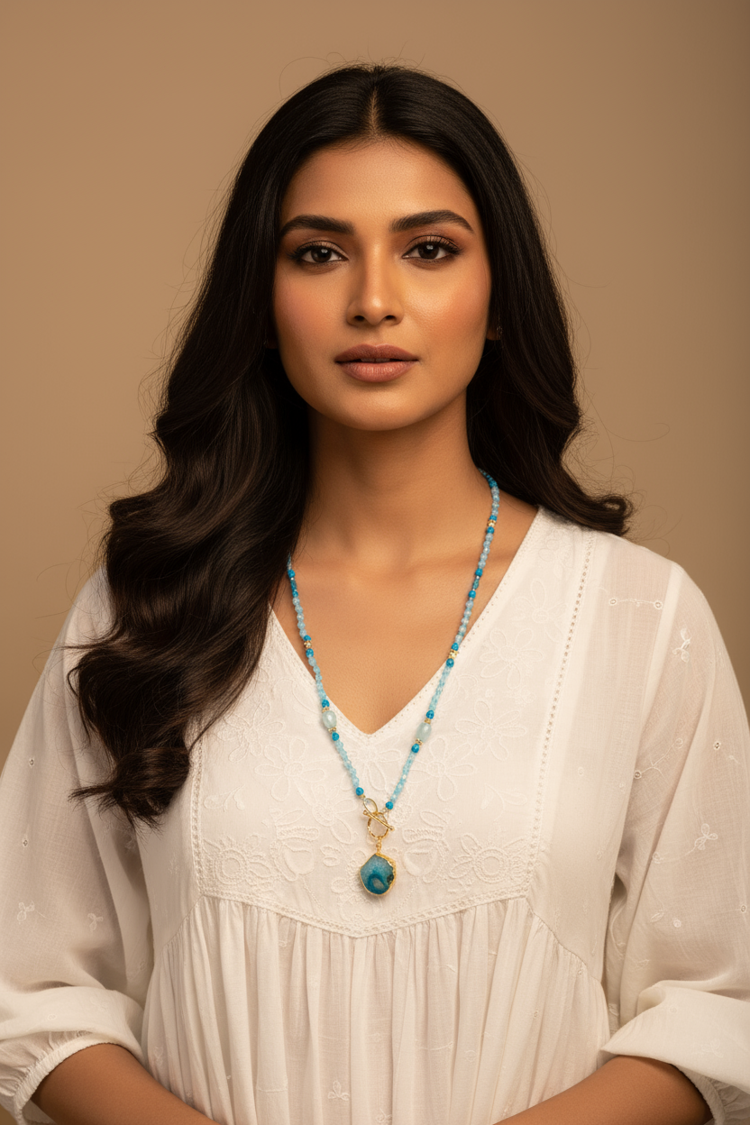 Ocean Spirit Semi-Precious Pendant Necklace