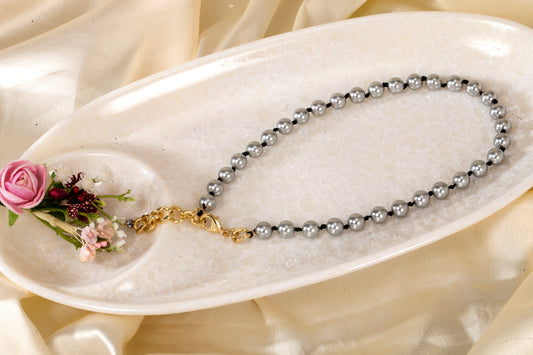 Silver Whisper - Swarovski Pearl Necklace