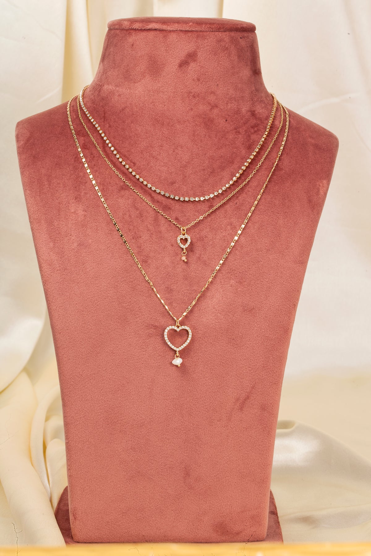 Layers of Love - Heart Pendant Layered Necklace
