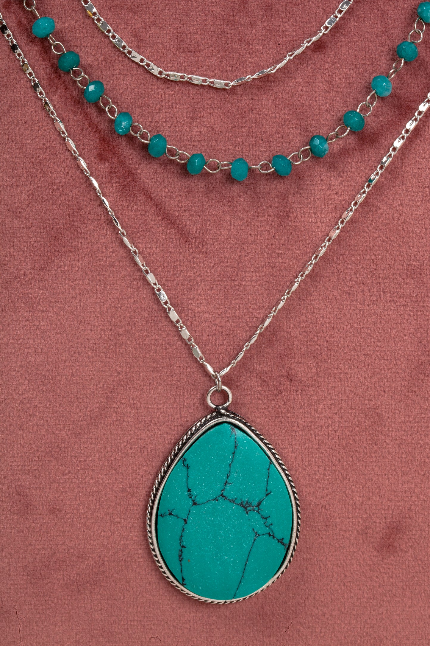 Turquoise Mirage Triple Layered Necklace
