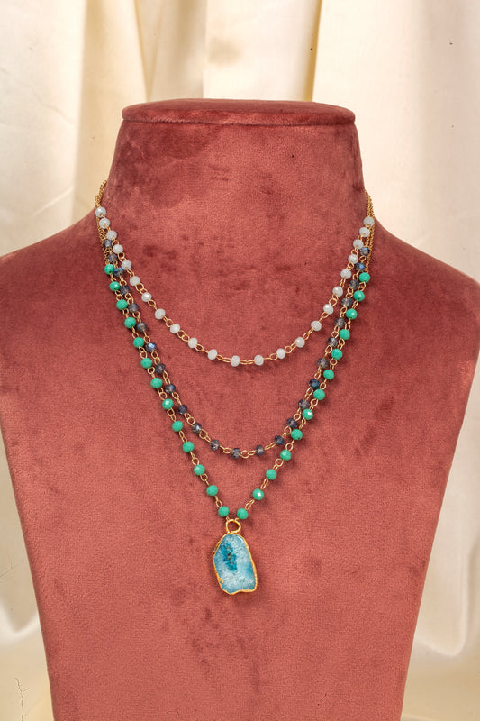 Mystic Tides Layered Gemstone Necklace