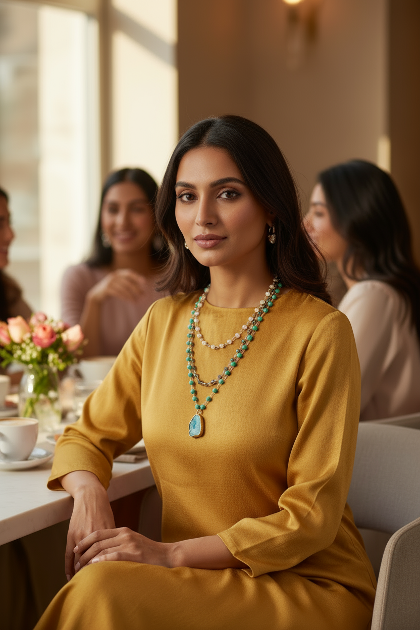 Mystic Tides Layered Gemstone Necklace