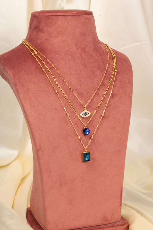 Starlit Gaze Swarovski Layered Necklace