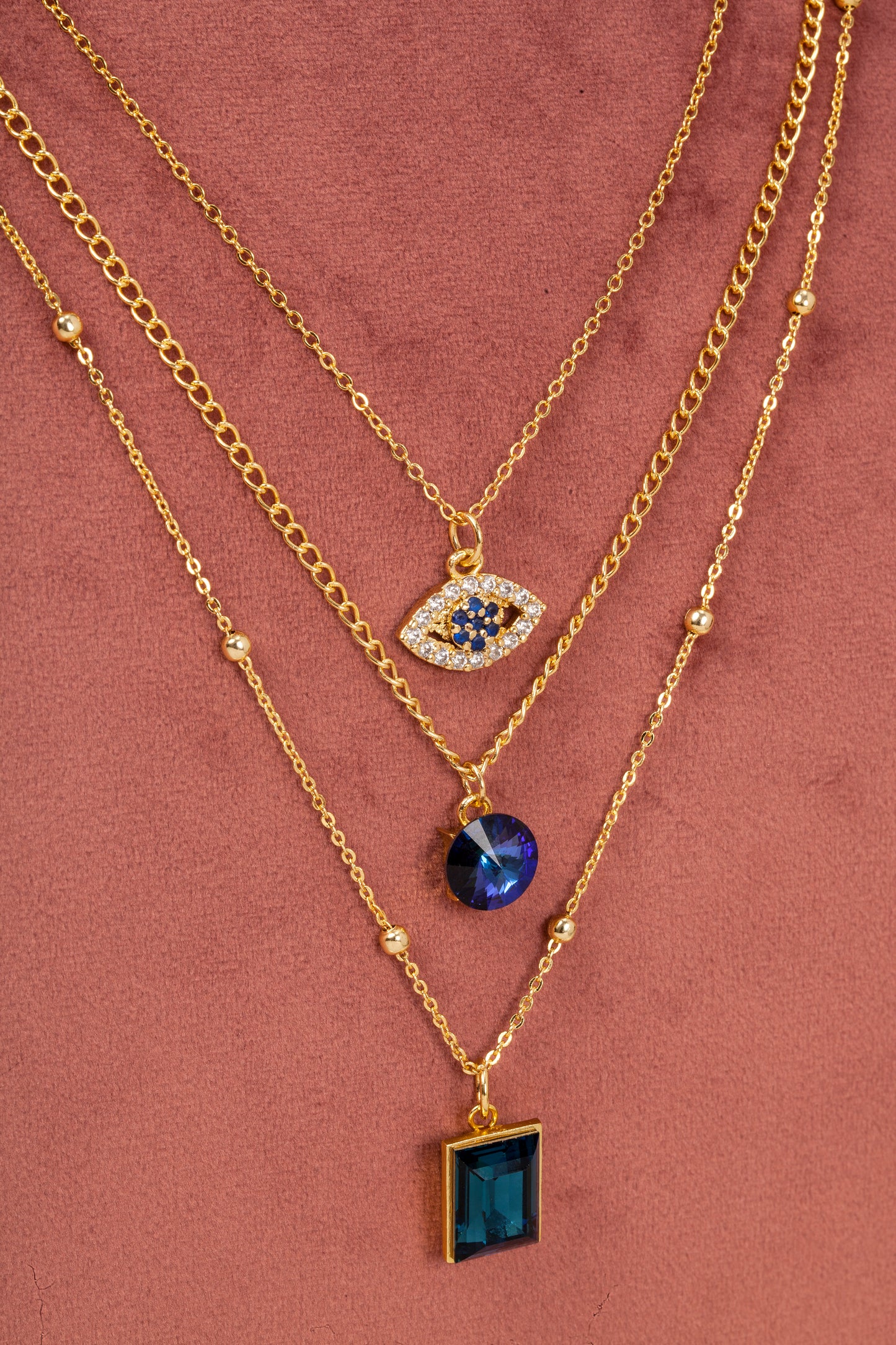 Starlit Gaze Swarovski Layered Necklace